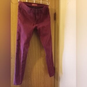 Wax Jean Juniors Basic Wear Jeans Burgundy Maroon Red Size 5 Pants Straight Leg